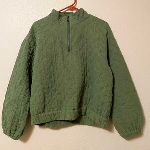 Madewell half zip sweatshirt, green